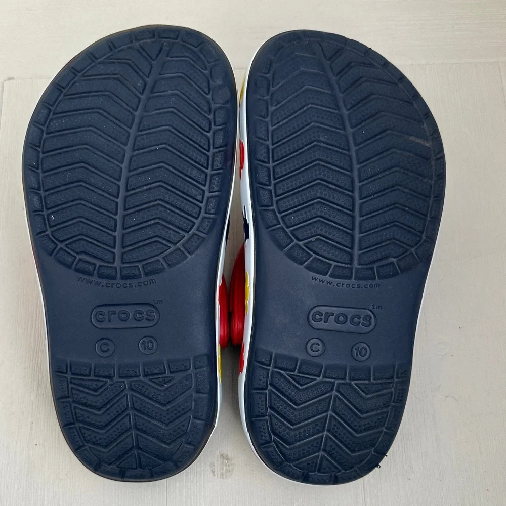 CROCS Kids Black Clogs with Red Strap and Multicolor Mickey Trim - Picture 5 of 7